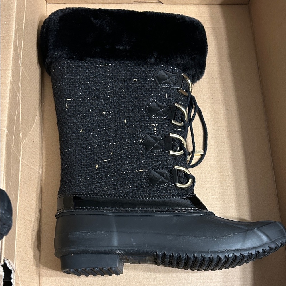 INC International Concepts Black Tweed Winter Boots